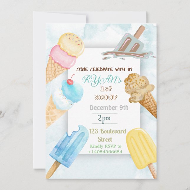 Invitation d'anniversaire sur le thème de la 1ère  (Devant)