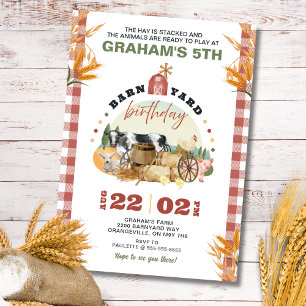 Invitation d'anniversaire sur le thème de la ferme