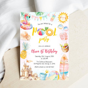 Invitation d'anniversaire sur le thème de la fête 