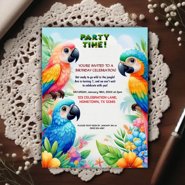 Invitation d'anniversaire sur le thème de la jungl (Créateur téléchargé)