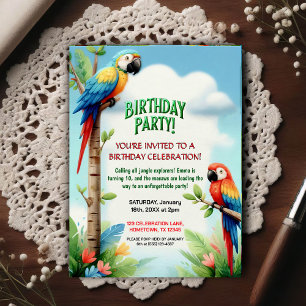 Invitation d'anniversaire sur le thème de la jungl