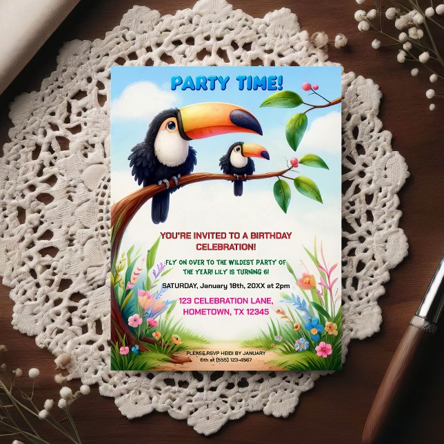 Invitation d'anniversaire sur le thème de la jungl (Créateur téléchargé)