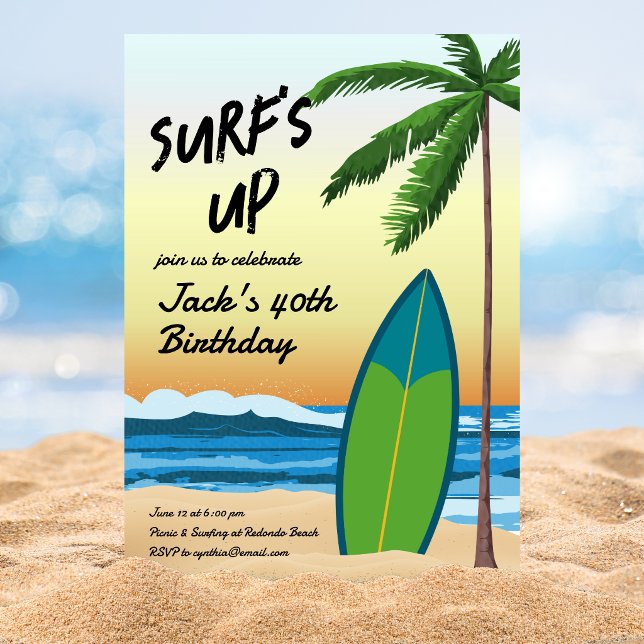 Invitation d'anniversaire sur le thème de la plage (Créateur téléchargé)