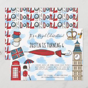 Invitation  d'anniversaire sur le thème de Londres