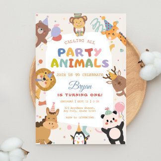 Invitation d'anniversaire sur le thème des animaux