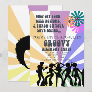 Invitation d'anniversaire sur le thème des années 