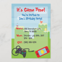 Invitation d'anniversaire sur le thème des jeux vi