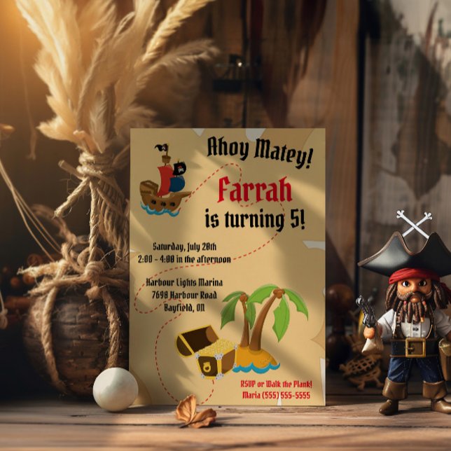 Invitation d'anniversaire sur le thème des pirates (Créateur téléchargé)