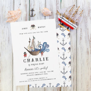 Invitation d'anniversaire sur le thème des pirates
