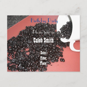 Invitation d'anniversaire sur le thème du café