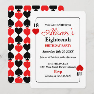 Invitation d'anniversaire sur le thème du Casino