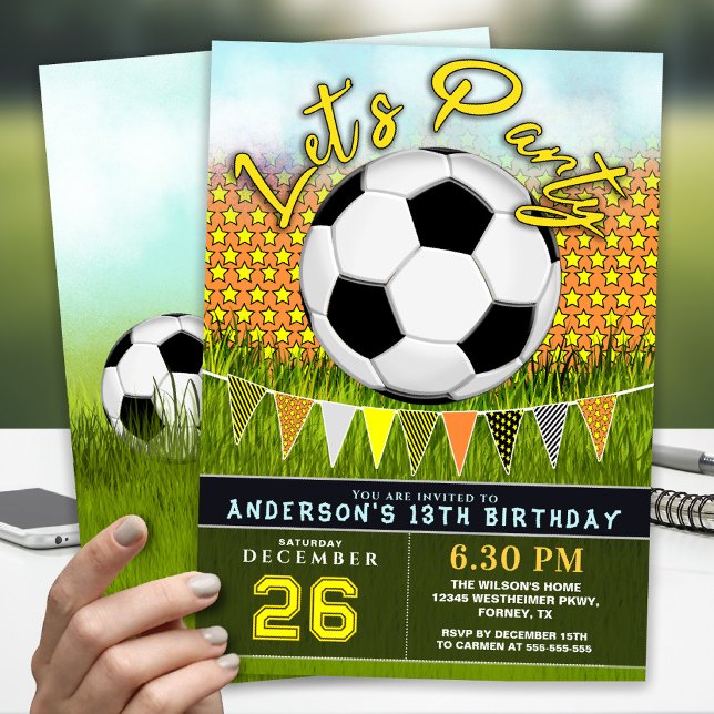 Invitation d'anniversaire sur le thème du football (Créateur téléchargé)