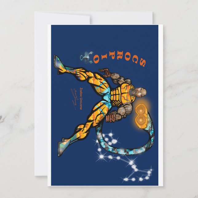 Invitation d'anniversaire sur le thème du Scorpion (Devant)