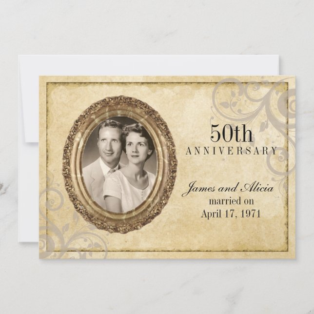Invitation d'anniversaire sur parchemin vintage (Devant)