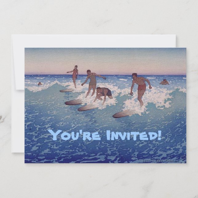 Invitation d'anniversaire "Surf-Riders, Honolulu" (Devant)