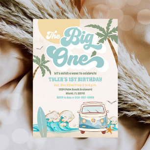 Invitation d'anniversaire Surf Van Beach