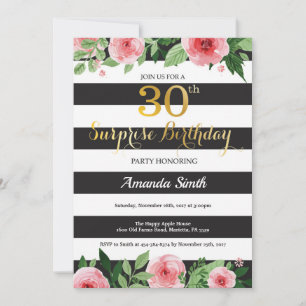 Invitation d'anniversaire surprise 30 ans femmes f