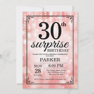 Invitation d'anniversaire surprise 30 ans Paillett
