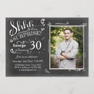 Invitation d'anniversaire surprise 30 Chalkboard R