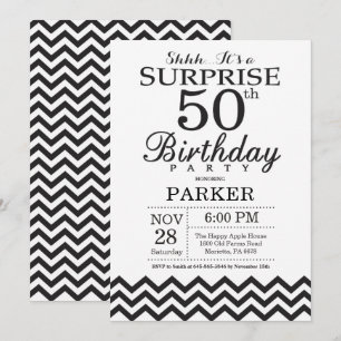 Invitation d'anniversaire surprise 50 ans Chevron