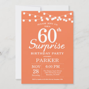 Invitation d'anniversaire surprise 60 ans Corail