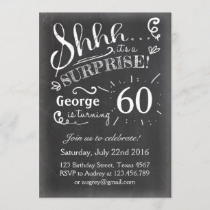 Invitation d'anniversaire surprise Chalkboard Rust