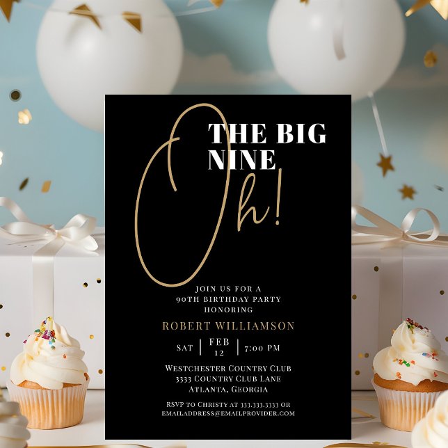 Invitation d'anniversaire surprise pour les 90 ans (Créateur téléchargé)