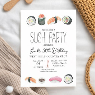 Invitation d'anniversaire Sushi & Sake