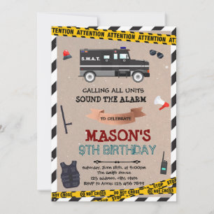 Invitation d'anniversaire SWAT