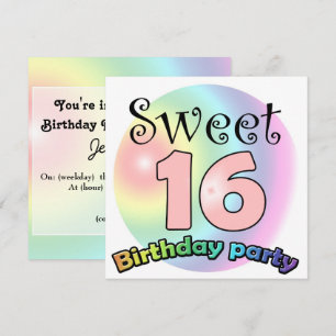 Invitation d'anniversaire Sweet 16 personnalisée