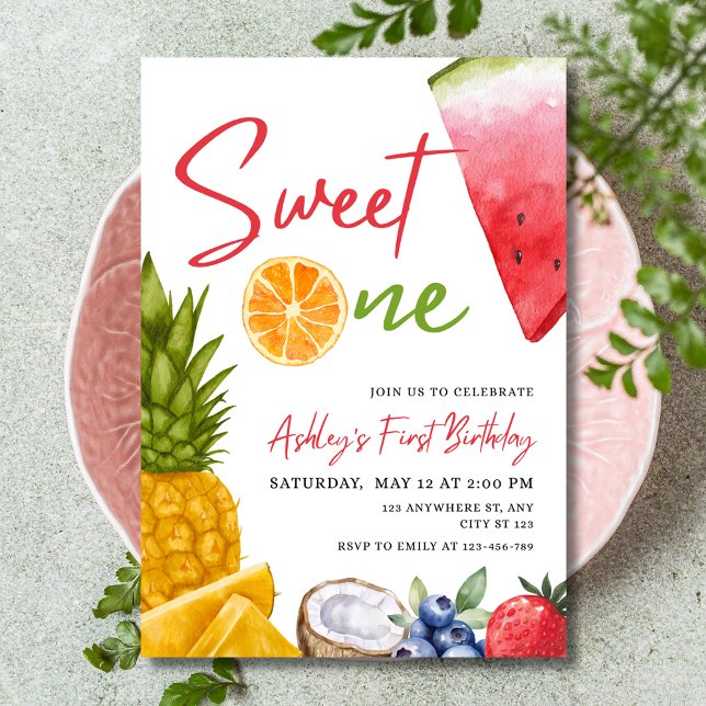 Invitation d'anniversaire Sweet One, Anniversaire  (Créateur téléchargé)