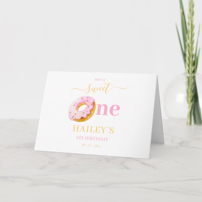 Invitation d'anniversaire Sweet One Donuts, Donuts (Devant)