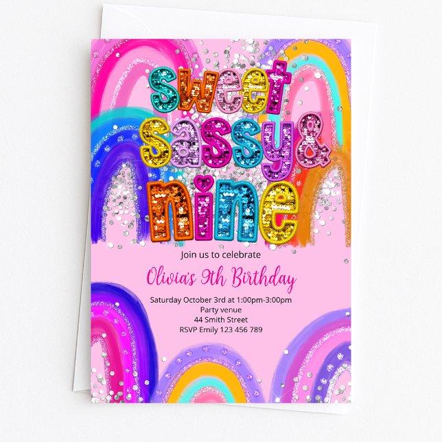 Invitation d'anniversaire Sweet Sassy & 9 (Créateur téléchargé)