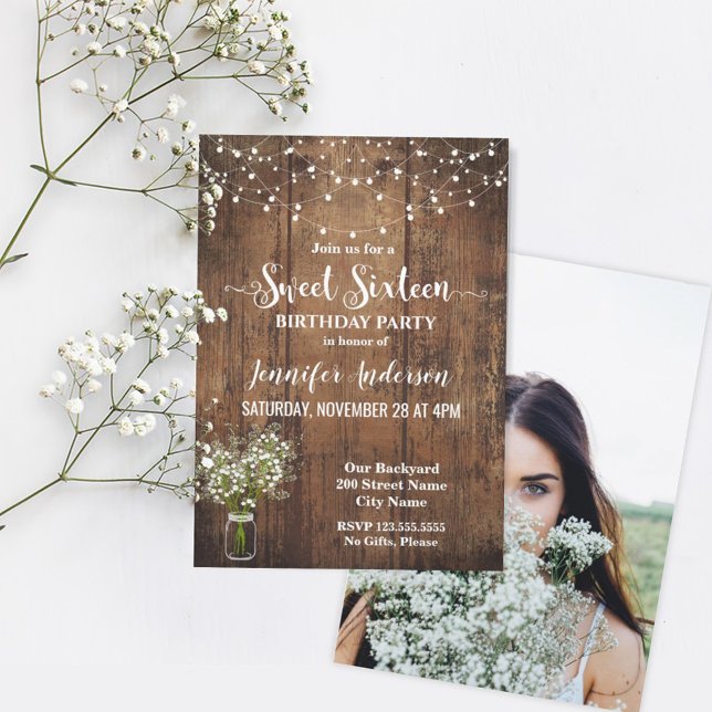 Invitation d'anniversaire Sweet sixteen du souffle (Créateur téléchargé)