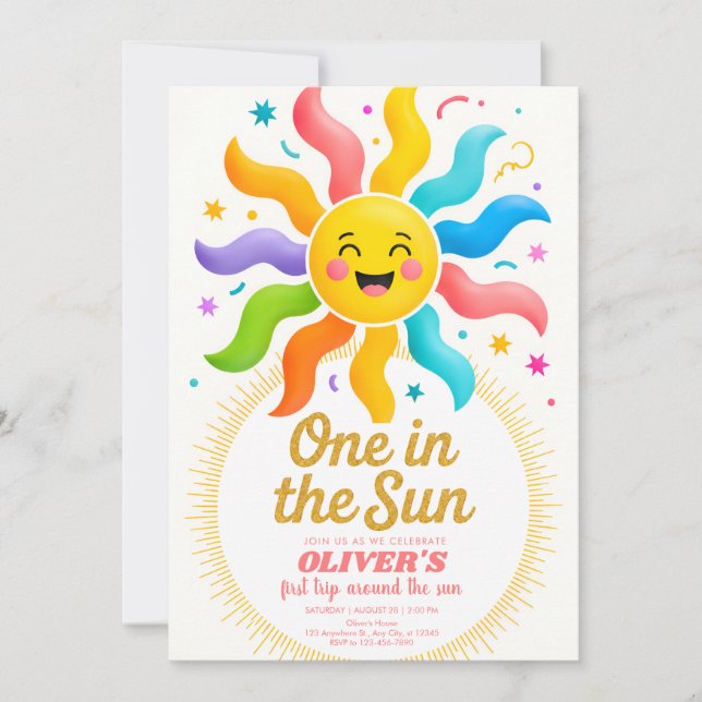 Invitation d'anniversaire Sweet Sunshine (Devant)
