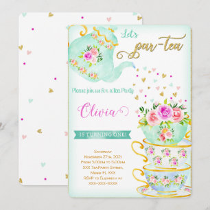 Invitation d'anniversaire Tea Party