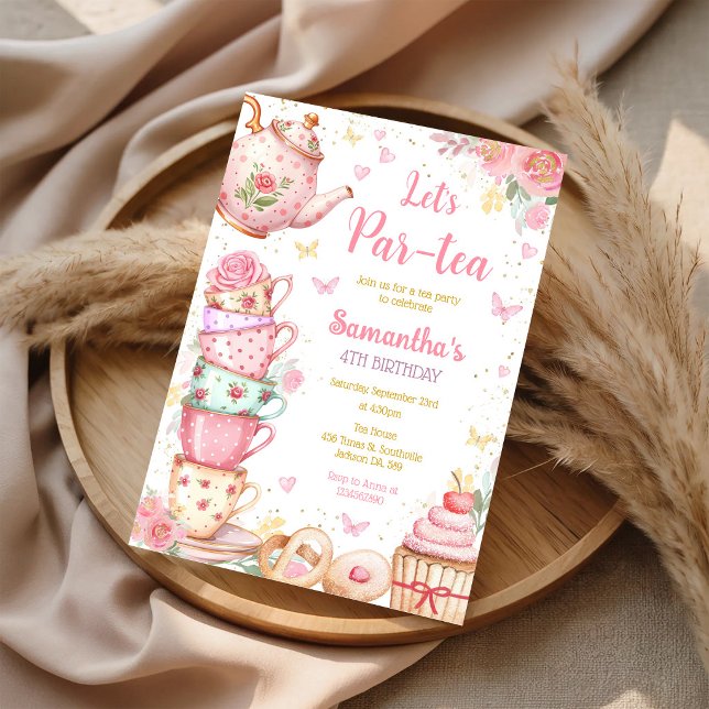 Invitation d'anniversaire Tea Party (Créateur téléchargé)