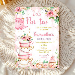 Invitation d'anniversaire Tea Party