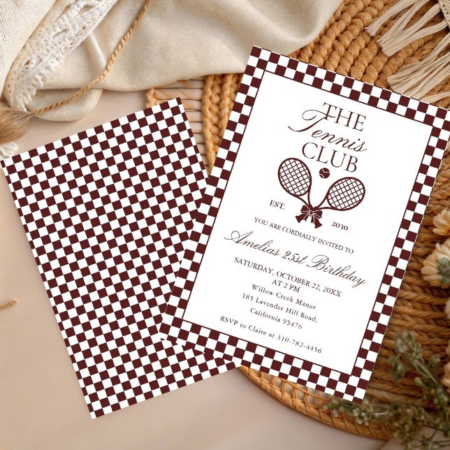 Invitation d'anniversaire Tennis Rétro Vieille For (Créateur téléchargé)