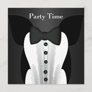 Invitation d'anniversaire tenue de soirée noire