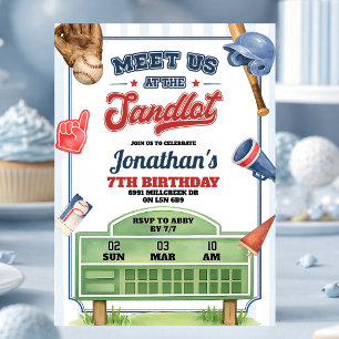 Invitation d'anniversaire Thème Baseball Rencontro