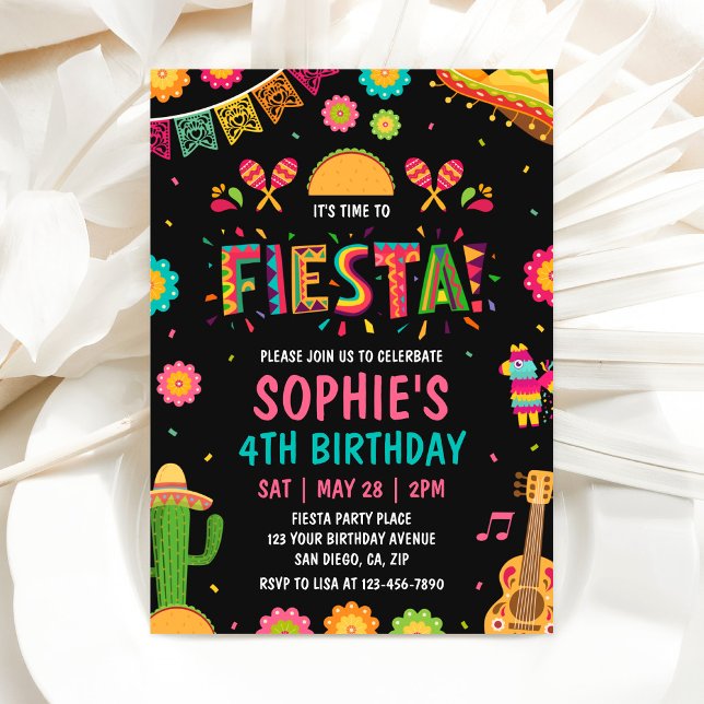 Invitation d'anniversaire thème Fiesta (Créateur téléchargé)