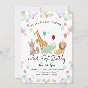 Invitation d'anniversaire thème Safari Animaux