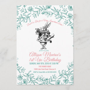 INVITATION D'ANNIVERSAIRE TOUT ÂGE - Alice au pays