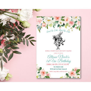 INVITATION D'ANNIVERSAIRE TOUT ÂGE - Alice au pays