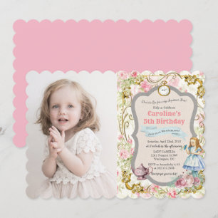 INVITATION D'ANNIVERSAIRE TOUT ÂGE - Alice au pays