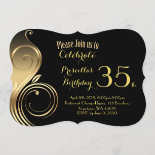 Invitation d'anniversaire, tout âge, style Gatsby,