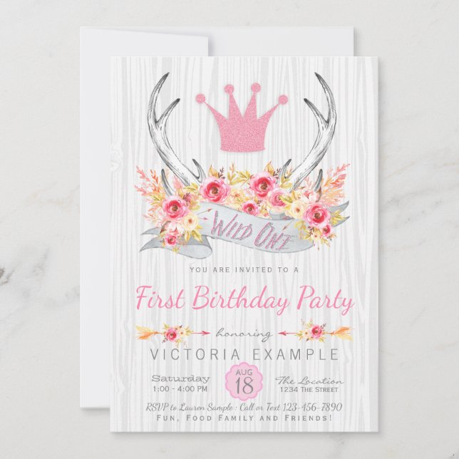 Invitation d'anniversaire Tribale de la première a (Devant)
