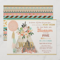 Invitation d'anniversaire Tribale Tipi Teepee TOUT