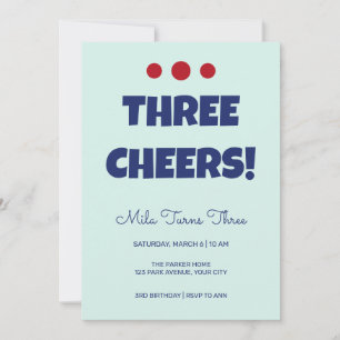 Invitation d'anniversaire trois ans Fun Type Three